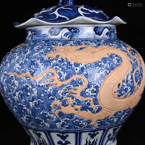 Blue sea water tank antique antique ancient porcelain vases ...