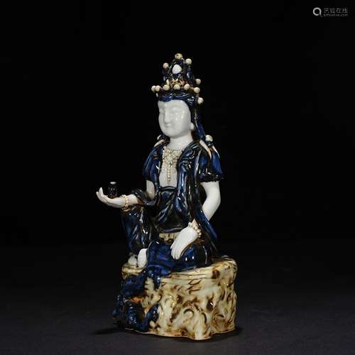 Blue and white guanyin 23 * 10 cm