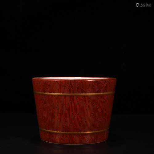 Wood grain glaze writing brush washer 11 * 15 cm