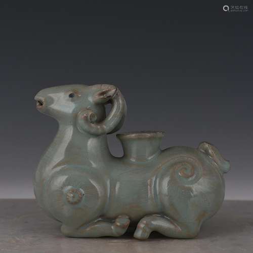 Your kiln azure glaze sheep statue of water jar antique anti...