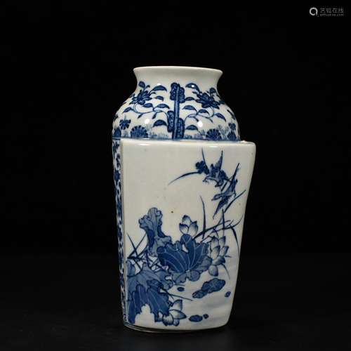 Blue and white flower on grain books hold bottle 18 * 10 cen...