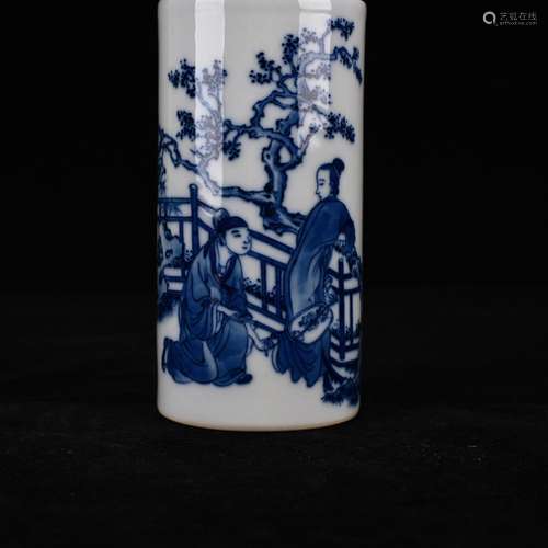 Blue and white stories of west chamber grain antique vases, ...