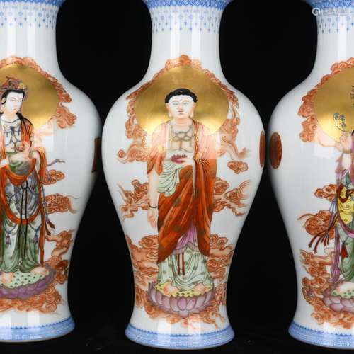 Three holy goddess of mercy bottle powder enamel paint weste...