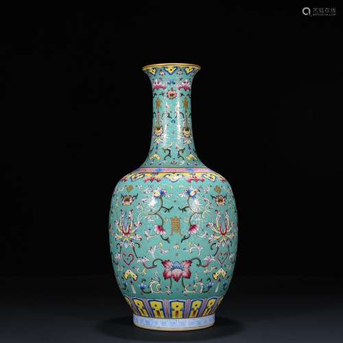 A hoard of green rolling way pastel flowers grain bottles of...