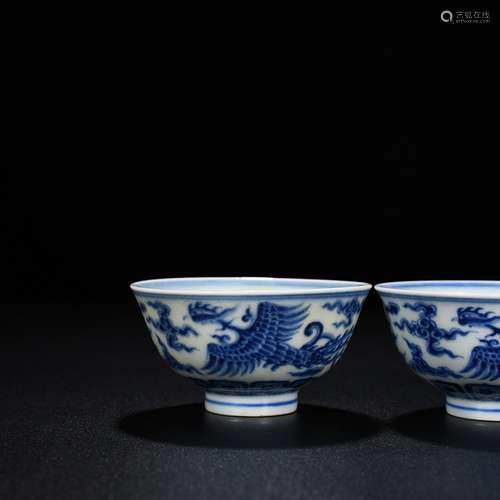 Blue and white grain cup 4.5 * 8.6 cm