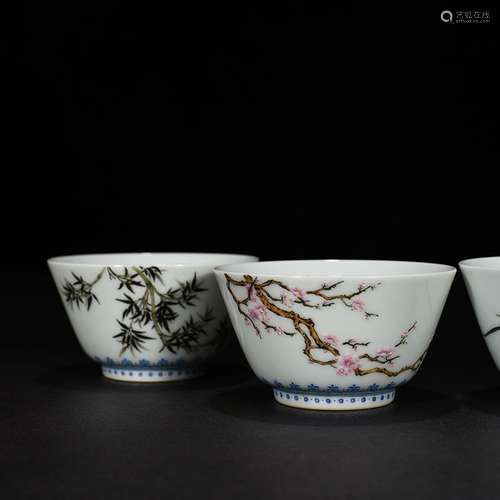 Pastel chrysanthemum patterns cup 4.6 * 8.6 cm