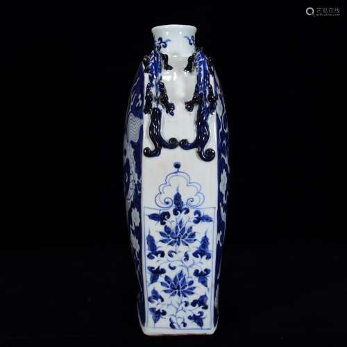 Blue and white dragon flat bottles of 38 * 30 m