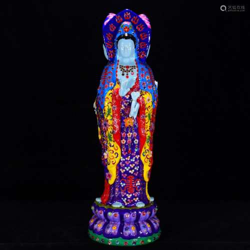 Your kiln cloisonne wire inlay enamel colour three guanyin 6...