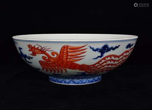 Blue and white alum red grain bowl was 11 years * 30 m