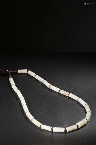 Or earlier hotan white jade belt ooze carved ruyi pattern st...