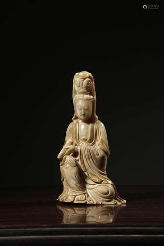 Guanyin cave 淸 shoushan stone paint a bookSize: 16.5 cm hig...