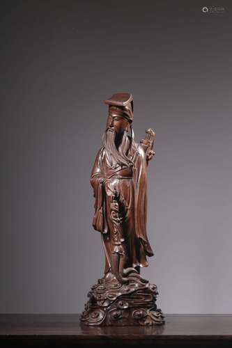 Boxwood carving lu dongbin stands resembleSize: 44.3 cm high...