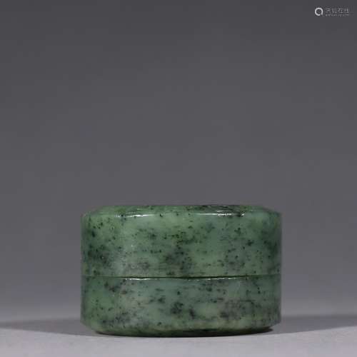 Hetian jade jade rouge cover box.Specification: high 3.5 cm ...