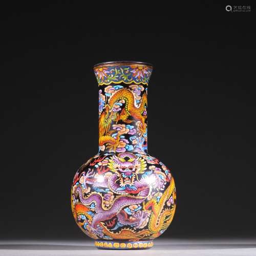 Old coloured glaze painting color auspicious dragon designSp...