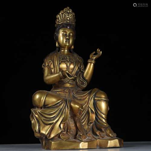 Copper and gold guanyin statuesSpecification: high generous ...