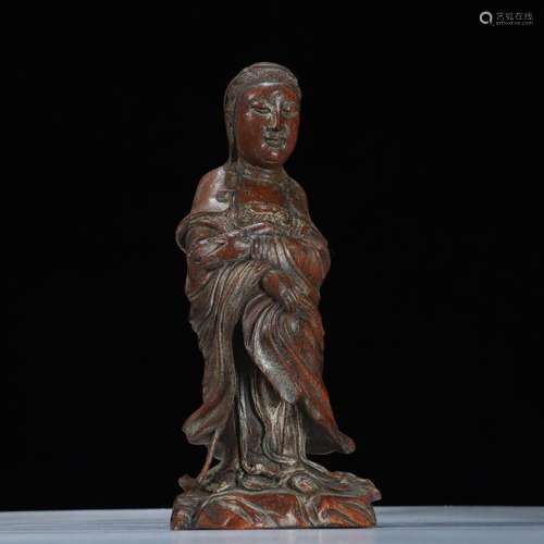 The old bamboo guanyin statuesSpecification: high generous 7...