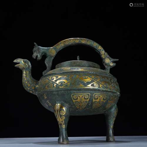 Measures of bronze beast mouth girder pot of goldSpecificati...