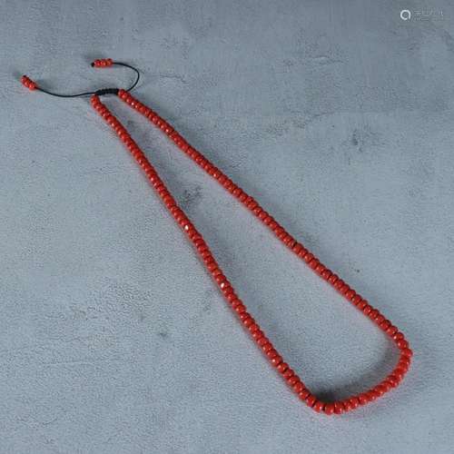 Old coral flat bead necklaceSpecification: bead diameter 0.6...