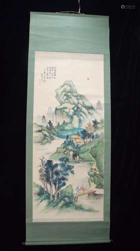 Collect old calligraphy and painting landscape artistic conc...