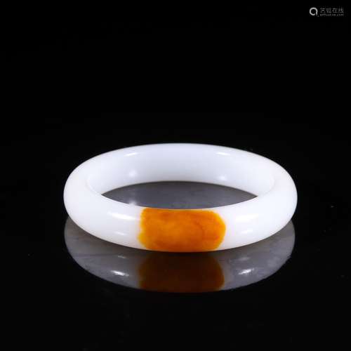 Hetian jade seed makings qiao color flat bar braceletSpecifi...