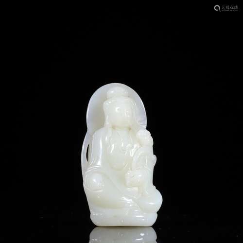 Hetian jade guanyin pendantSpecification: high 7.9 4.4 2.2 c...