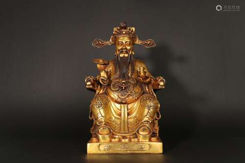 God of wealth's statue - precision casting copper tyresS...