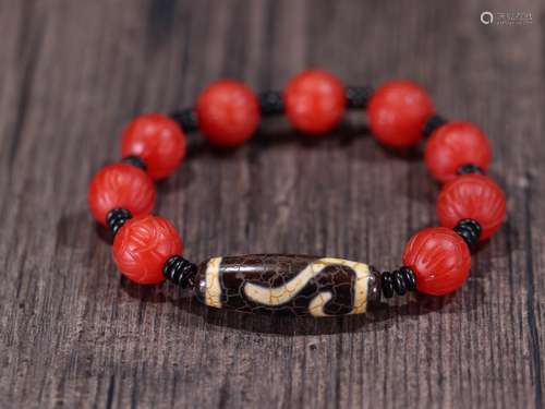 Red agate beadsbest day hand stringSize: 5.71 * 1.48 cm,Best...