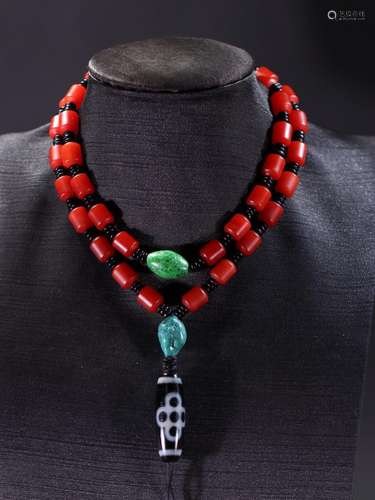 lightning 5 eyes days red agate beads barrels of beads.Speci...