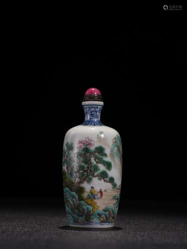 Pastel landscape artistic conception character snuff bottles...