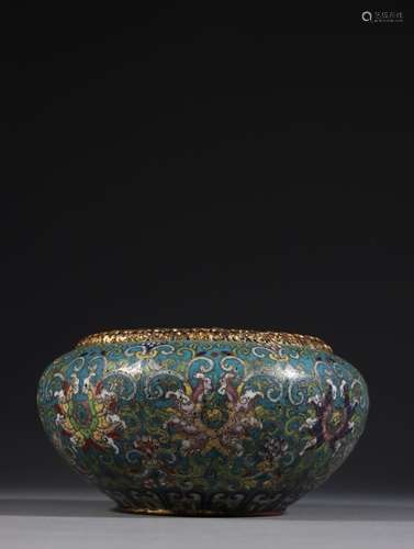 cloisonne branch flowers lines bowl shaped writing brush was...