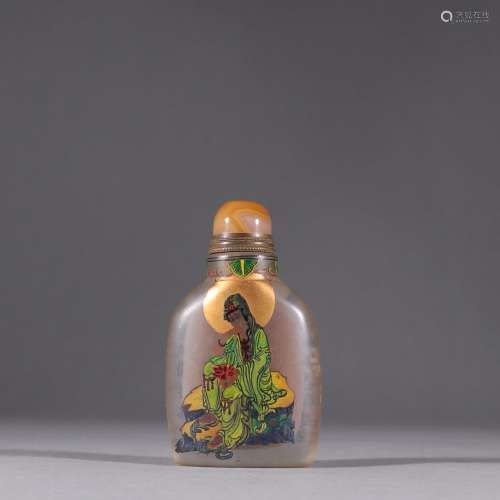 Old coloured glaze guanyin snuff bottlesSpecification: high ...