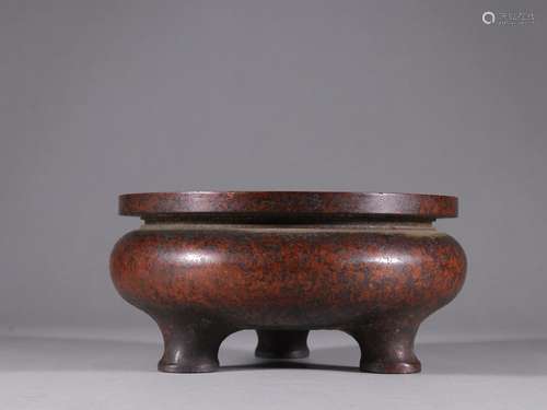 The old copper foetus yu incense burnerSpecification: high 8...