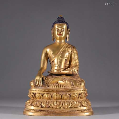 Copper and gold Buddha statuesSpecification: at the end of l...