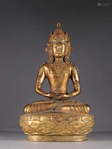 copper and gold longevity Buddha statuesSpecification: the b...