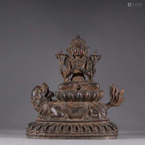 copper paint Jin Wenshu buddhist statuesSpecification: botto...