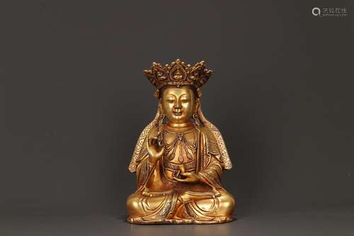 Copper and gold big guanyin statuesSpecification: high 23.5 ...