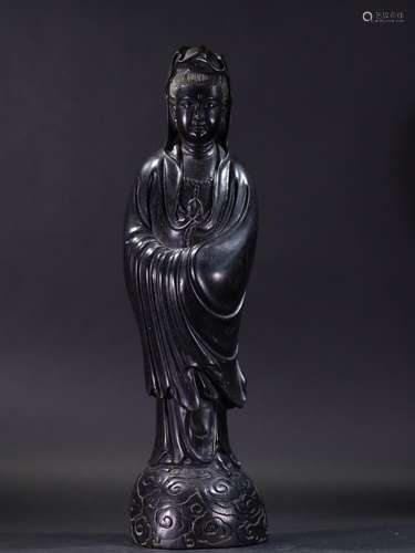 Red sandalwood guanyin statues.Specification: 29 cm high 6.7...