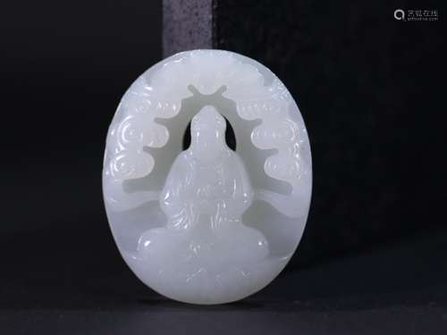 Hetian jade jade seed material guanyin.Specification: 5.34 c...