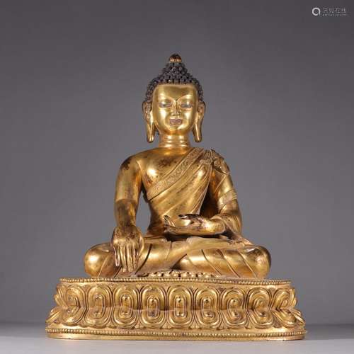 Copper and gold Buddha statuesSpecification: at the end of l...