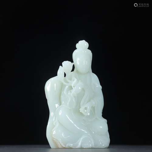 Hetian jade seed makings guanyin furnishing articlesSpecific...