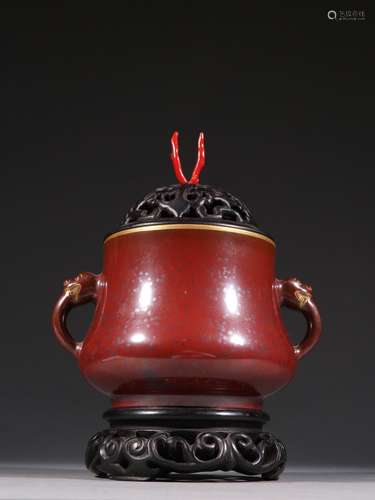 Ruby red glaze aroma stoveSpecification: 21 cm high 15.8 cm ...