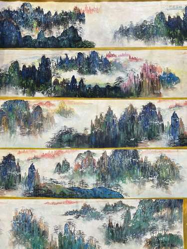 Liu haisu "huangshan mountain" oil paintingSize to...