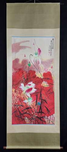 Qi baishi lotus heart picture vertical size 138 x 67.5 CM