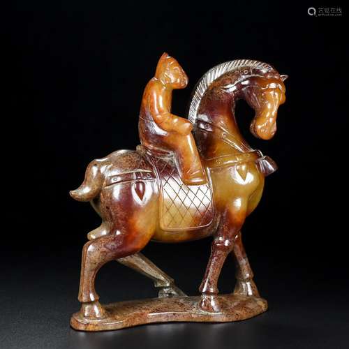 Hetian jade, jade horse, qualitative material, the quality o...