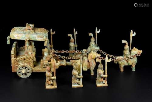 A cart, hetian jade, jade is exquisite, patina massiness, ca...