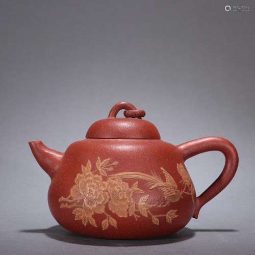 - Shao Shunchang purple peony phoenix teapot.Specification: ...