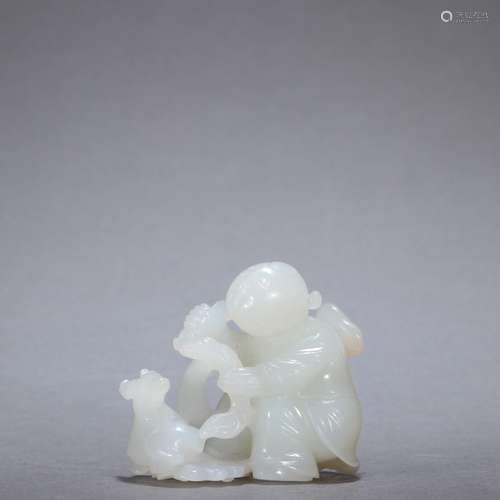 - hetian jade seed makings flexibly the lad ferro carvings.S...