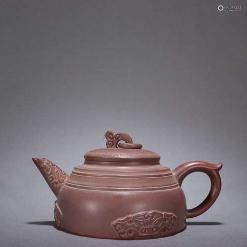 - zhong-fang li old violet arenaceous beast grain teapot.Spe...