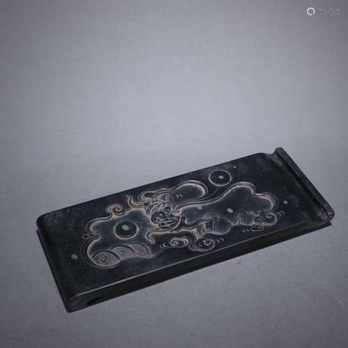 - Wu Qijun paragraph four ink bed side stone monkey "bl...