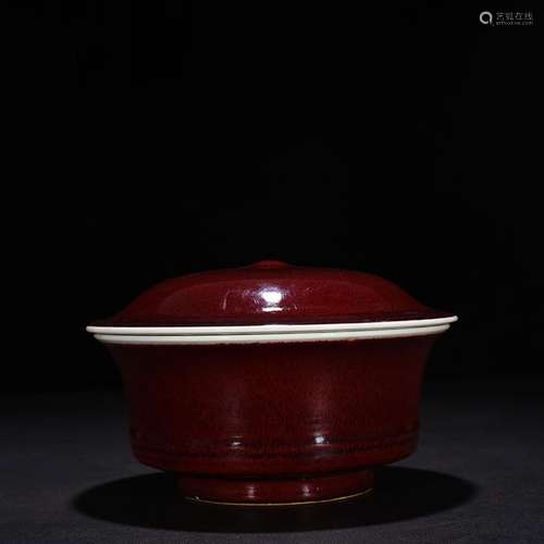 Ruby red glaze tureen 12 * 17 cm